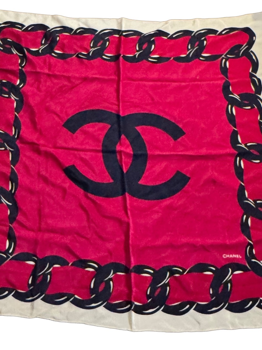 Chanel CC Logo Large Silk Square Scarf - Picture 2 of 7